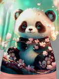 Women's Panda Flower Artistic Casual Tops