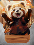 Women's Animal Red Panda Art Design Two Piece Suit Top
