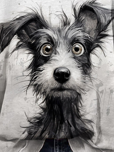 Funny Ink Color Dog Art Design Print Casual Sweatshirt