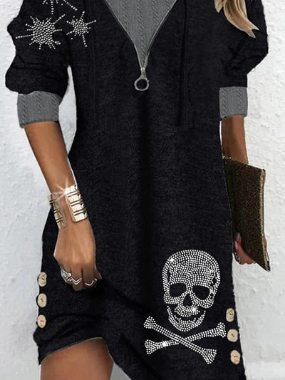 Women's Punk Skull Maxi Dress