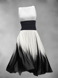 Women's Black and White Fashion Art Maxi Dress