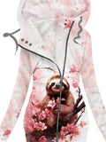Women's Sloth Flower Art Design Casual Sweatshirt