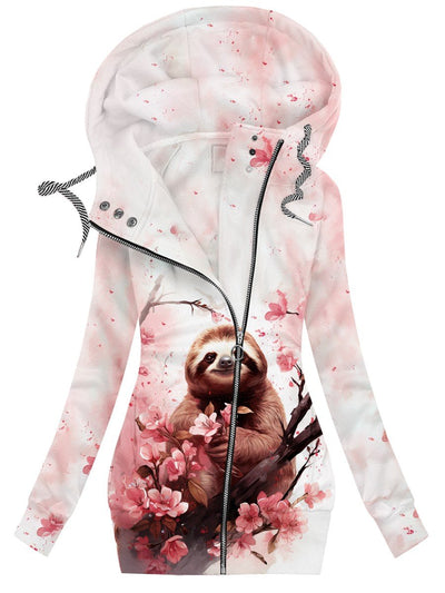 Women's Sloth Flower Art Design Casual Sweatshirt