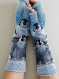 Women's Penguin Animal Art Printing Fingerless Gloves