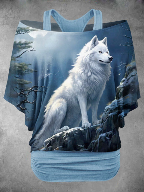 Women's Winter Wolf Animal Two Piece Suit Top