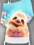 Women's  sloth  Artistic Casual Tops