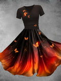 Women's Artistic Flame Butterfly Maxi Dress