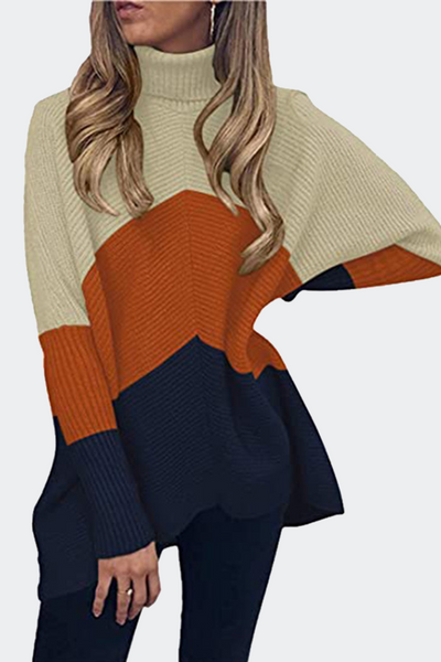 Casual Patchwork Basic Turtleneck Sweaters(14 Colors)