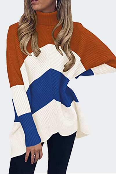Casual Patchwork Basic Turtleneck Sweaters(14 Colors)