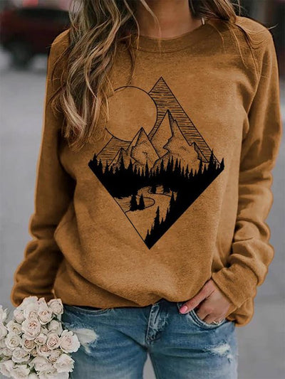 Abstrakte Normale Sweatshirts mit Langarm Print