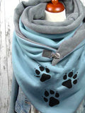 Damen Blau Katzenpfote Schal