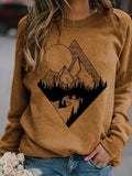 Abstrakte Normale Sweatshirts mit Langarm Print