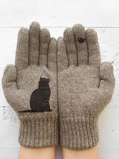 Woman Casual Warmer Knitted Gloves