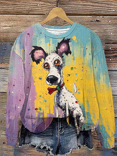 Funny Dog Art Painting Print Casual Sweatshirt