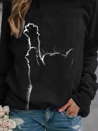 Katze Print Damen Sweatshirts