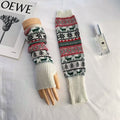 Spring And Winter Snowflake Color Warm Gloves Sleeve Cashmere Wrist Knitted Arm Guard