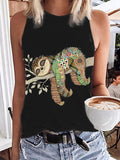 Women's Funny Sloth Collage Print Tank Top