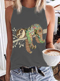 Women's Funny Sloth Collage Print Tank Top