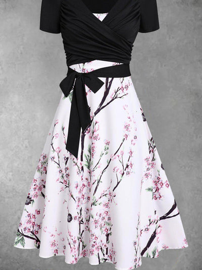 Women's Summer Floral Print Two-Piece Dress