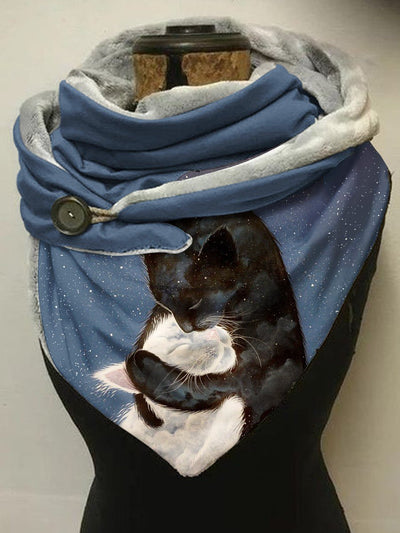 Art Cat Warm Fleece Casual Scarf and Shawl