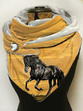 Horse-print casual fleece scarf and shawl
