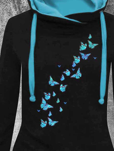 Women's Butterflies Casual Print Sweatshirt Dress