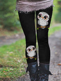 Women's Owl Print Thermal Leggings