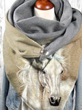 Women's Horse Print Casual Scarf and Shawl