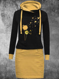 Women's Dandelion Casual Print Sweatshirt Dress
