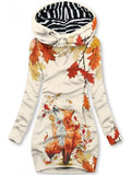Women's Autumn And Winter Maple Leaves Cute Fox Casual Sweatshirt