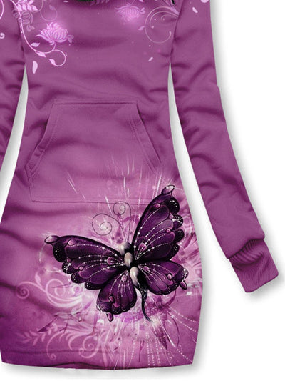 Floral Butterfly Casual Print Sweatshirt