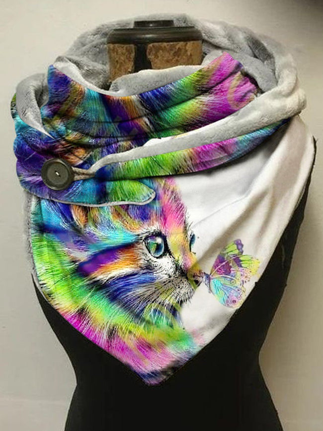 Cat Butterfly Art Casual Scarf and Shawl