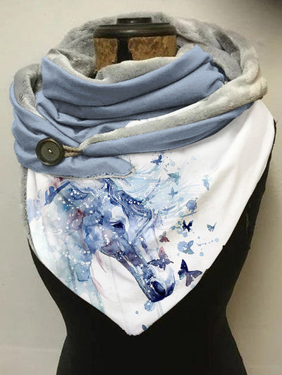 Horse Butterfly Art Casual Scarf and Shawl