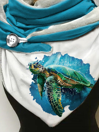 Casual turtle pattern scarves and shawls