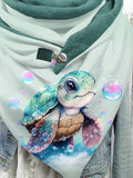 Cute Turtle Casual Print Scarf