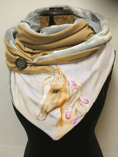 Feather Art Horse Casual Scarf and Shawl
