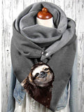 Sloth print casual scarf and shawl