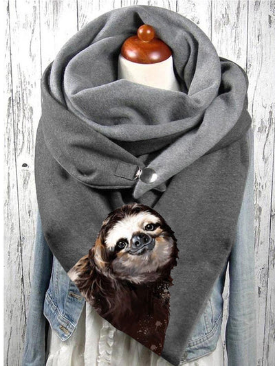 Sloth print casual scarf and shawl
