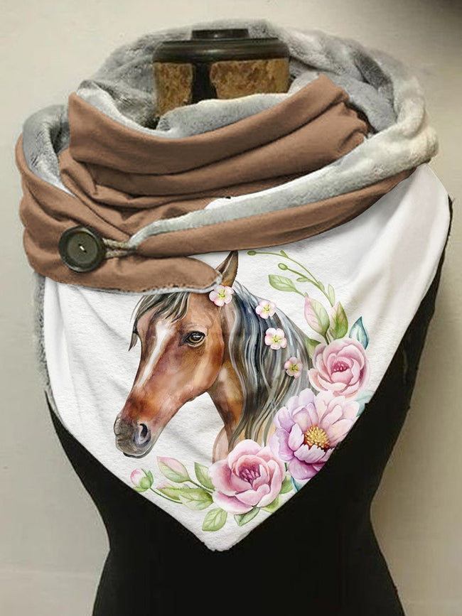 Flower Horse Casual Scarf and Shawl