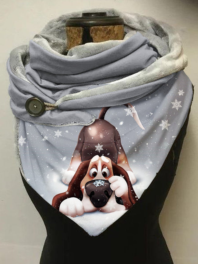Winter Dog Snowflake Casual Scarf and Shawl