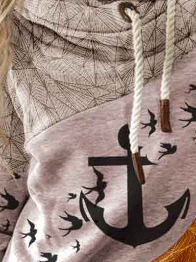 Women's Anchor Print Casual Sweatshirt