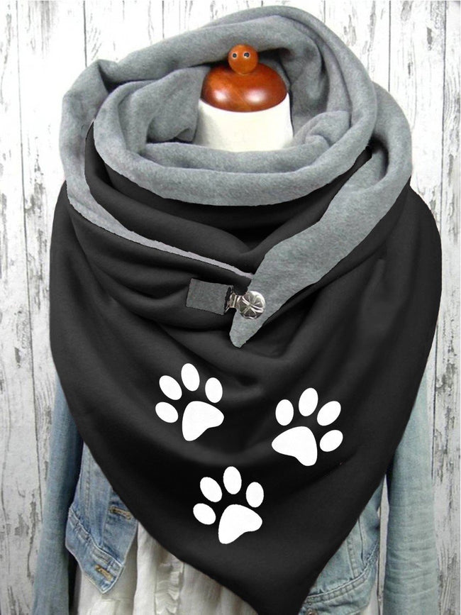 Women's Cute Dog Paw Print Casual Scarves and Shawls