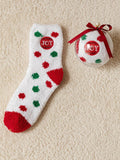 Christmas Ball Coral Fleece Socks Gift Box Christmas Gift Thickened Cartoon Sleep Socks