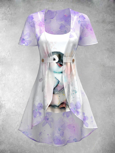Women's Penguin Floral Two Piece Suit Top