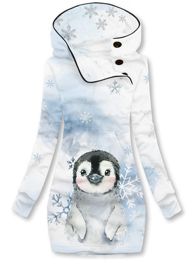 Women's Winter Penguin Snowflake Casual Sweatshirt