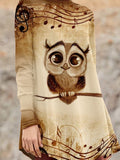 Women's Vintage Owl Note Casual Sweatshirt