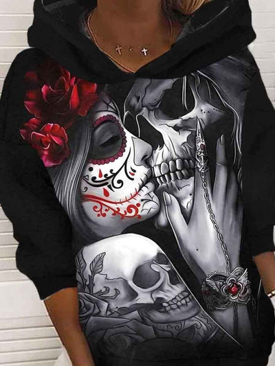 Women's Vintage Punk Skull Sweatshirt