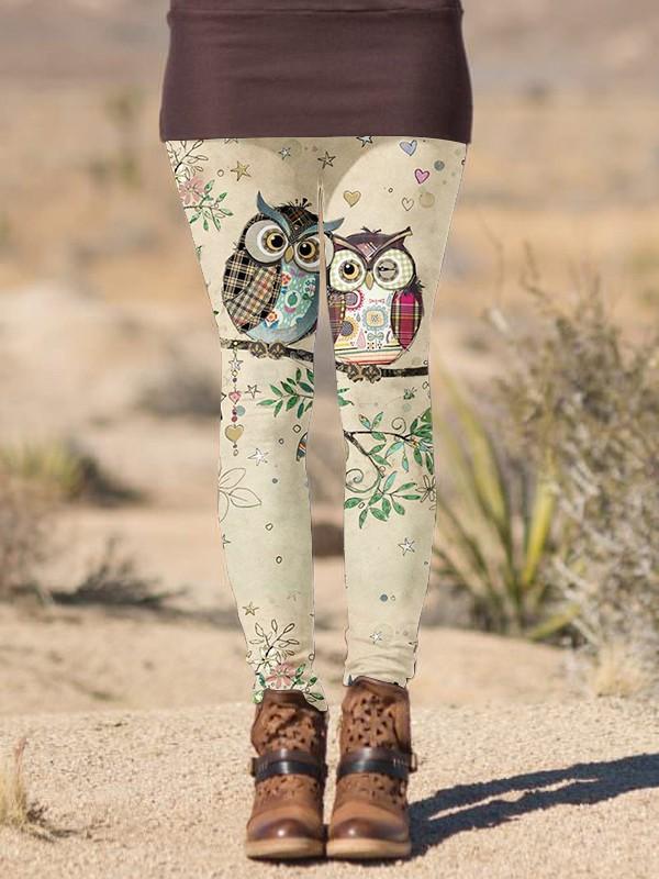 Women's Owl Casual Print Leggings