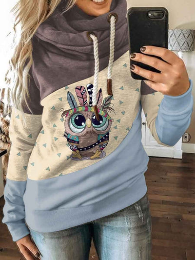 Women's Owl Print Casual Sweatshirt