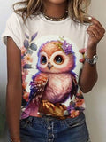 Wisteria Owl Art T-shirt